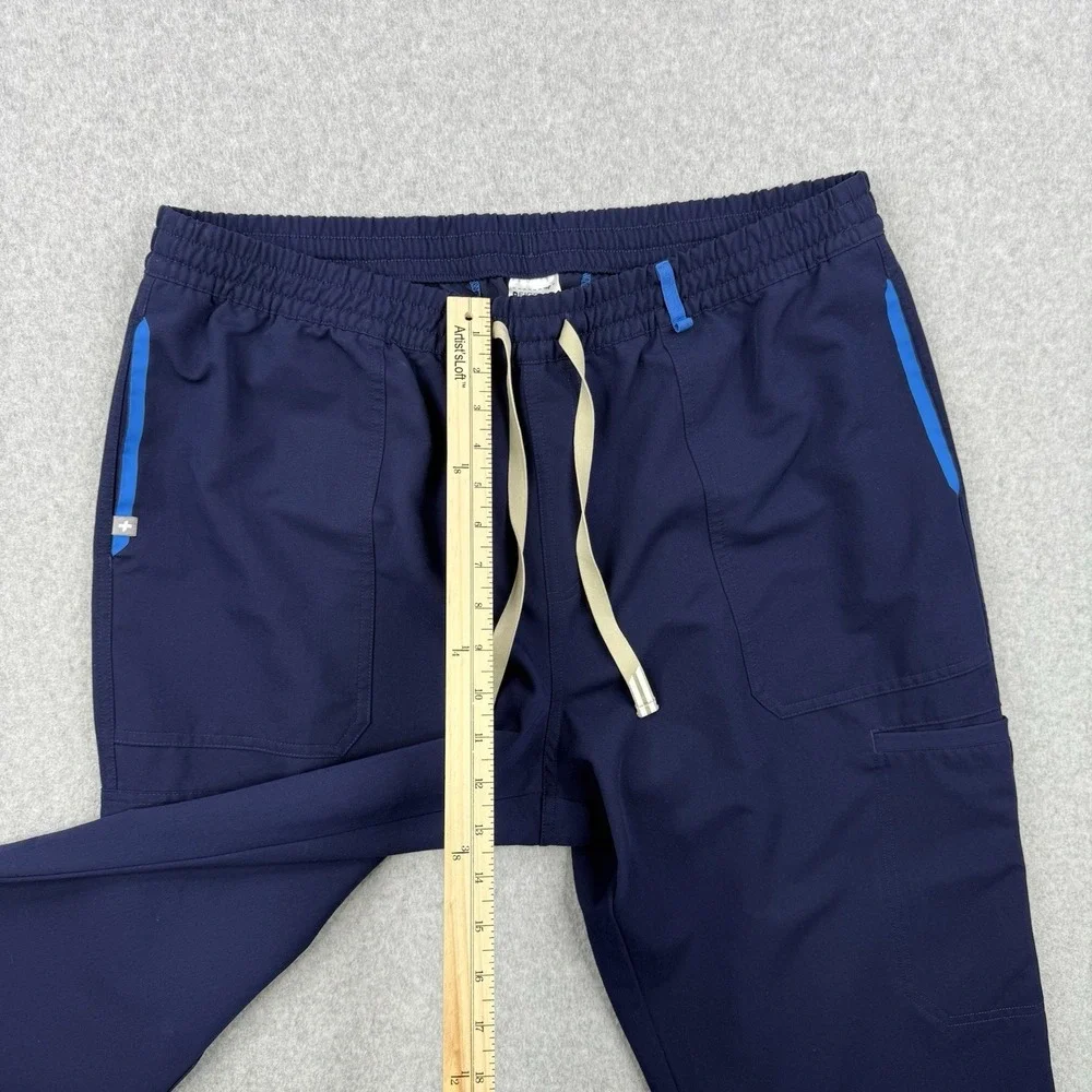 Figs Scrub Pants Mens 2XL Blue Cargo‎ Stretch Pockets Medical Nurse Drawstring